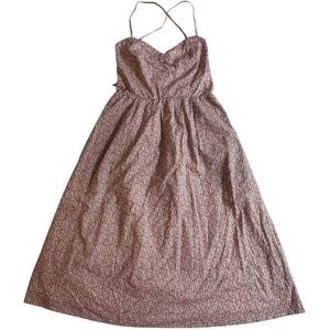 dRA Pink Blossom Floral Midi Dress Small S Tie Lace Up Back  Cottagecore Light